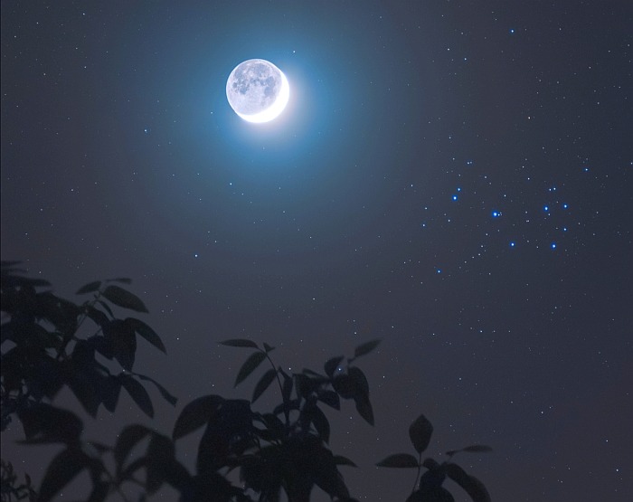 Mars-Jupiter-Regulus háromszög Hold, Méhkas-halmaz együttállással. - 11.28.